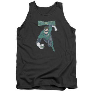 AN OFFCIALLY LICENSED DCO DESATURATED GREEN LANTERN ADULT UNISEX TANK TOP CHARCOAL