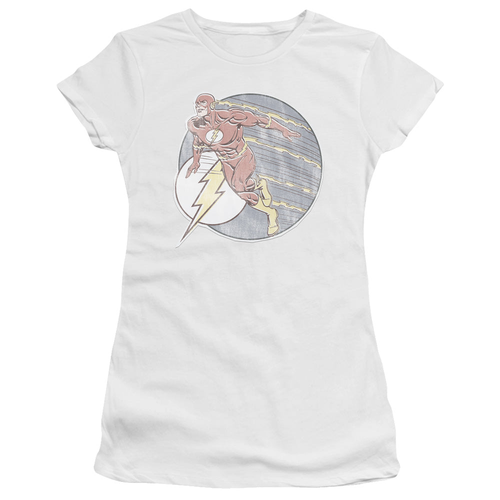 Dc Flash Retro Flash Iron On Licensed Women's T-Shirt Juniors LG
