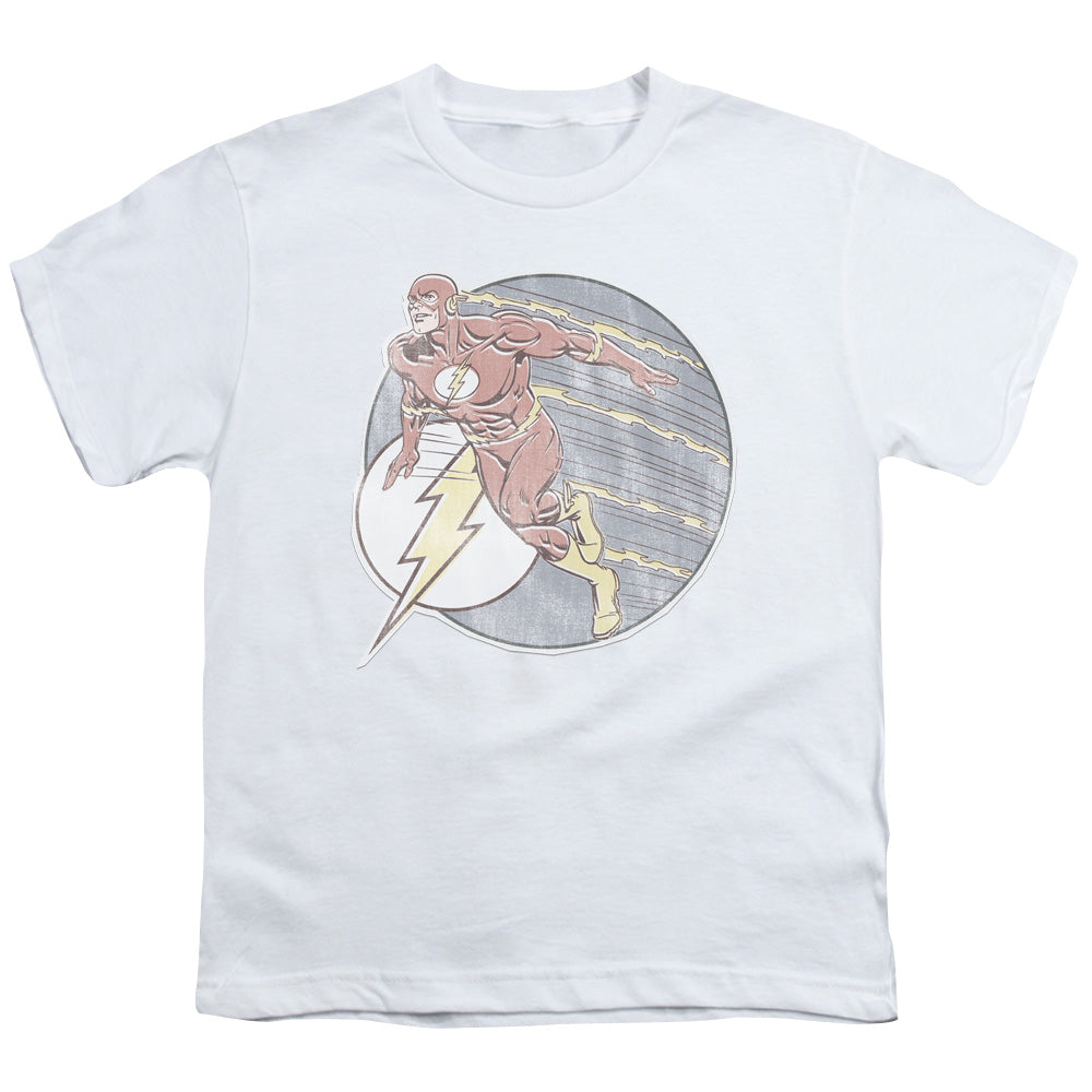 Dc Flash Retro Flash Iron On Licensed Kid's T-Shirt (Ages 4-7) SM-LG
