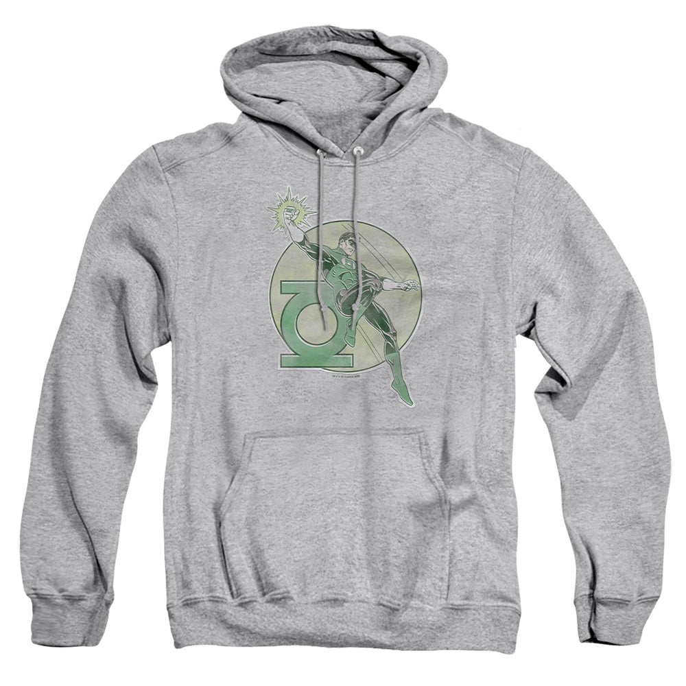 AN OFFCIALLY LICENSED DCO RETRO LANTERN IRON ON ADULT UNISEX PULLOVER HOODIE ATHLETIC HEATHER