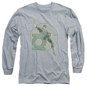 AN OFFCIALLY LICENSED DCO RETRO LANTERN IRON ON MEN'S LONG SLEEVE T-SHIRT ATHLETIC HEATHER