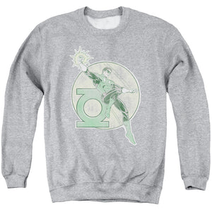AN OFFCIALLY LICENSED DCO RETRO LANTERN IRON ON ADULT UNISEX CREWNECK SWEATSHIRT ATHLETIC HEATHER
