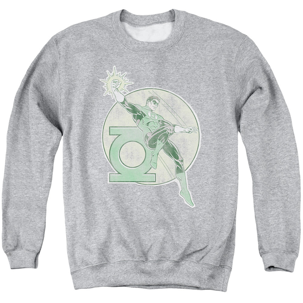 AN OFFCIALLY LICENSED DCO RETRO LANTERN IRON ON ADULT UNISEX CREWNECK SWEATSHIRT ATHLETIC HEATHER