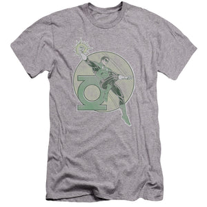 AN OFFCIALLY LICENSED DCO RETRO LANTERN IRON ON MEN'S PREMIUM SLIM FIT T-SHIRT ATHLETIC HEATHER