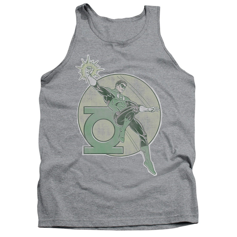 AN OFFCIALLY LICENSED DCO RETRO LANTERN IRON ON ADULT UNISEX TANK TOP ATHLETIC HEATHER