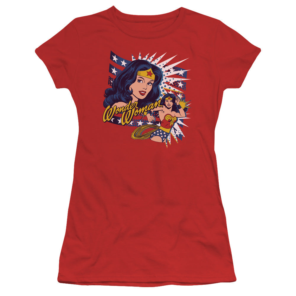 Dco Pop Art Wonder Licensed Women's T-Shirt Juniors SM
