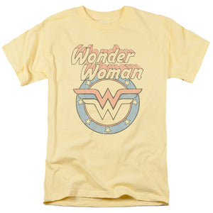 AN OFFCIALLY LICENSED DCO FADED WONDER MEN'S REGULAR FIT T-SHIRT BANANA
