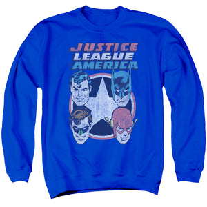AN OFFCIALLY LICENSED DCO 4 STARS ADULT UNISEX CREWNECK SWEATSHIRT ROYAL