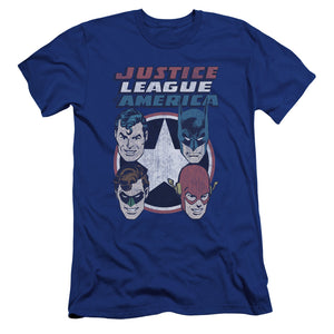 AN OFFCIALLY LICENSED DCO 4 STARS MEN'S PREMIUM SLIM FIT T-SHIRT ROYAL