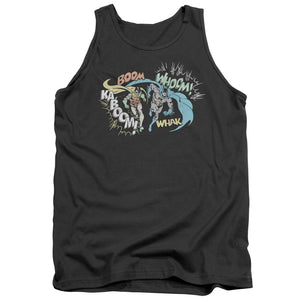 AN OFFCIALLY LICENSED DCO ACTION DUO ADULT UNISEX TANK TOP CHARCOAL