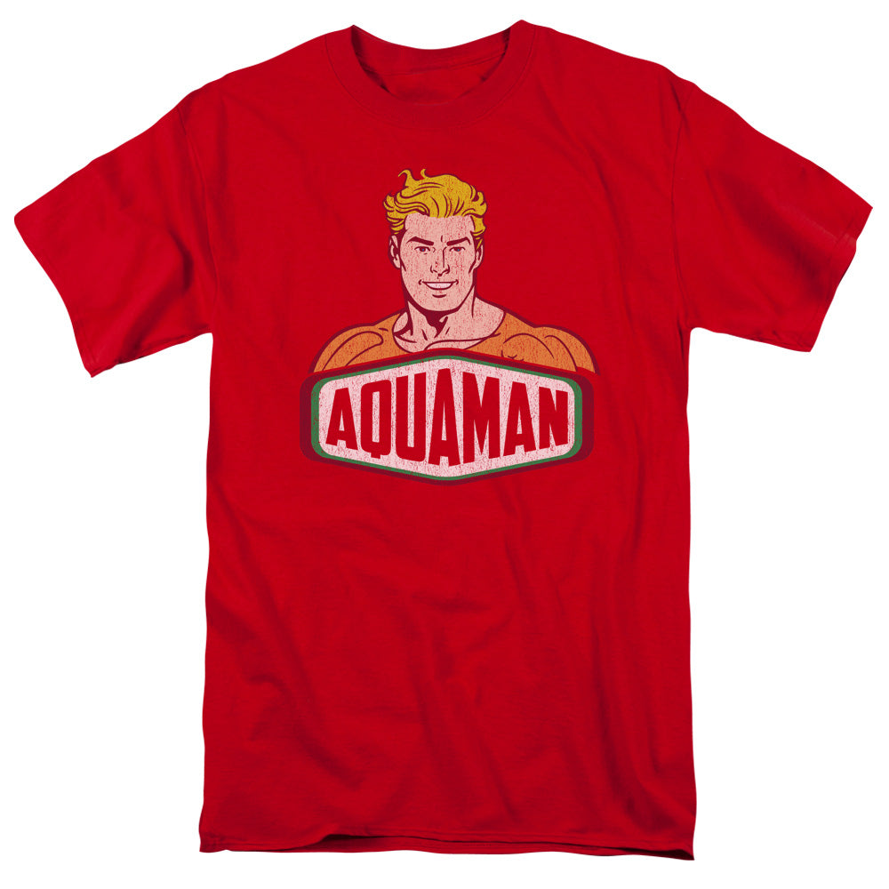 AN OFFCIALLY LICENSED DCO AQUAMAN SIGN MEN'S REGULAR FIT T-SHIRT RED