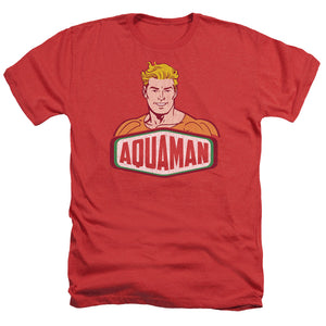 AN OFFCIALLY LICENSED DCO AQUAMAN SIGN MEN'S HEATHER T-SHIRT RED