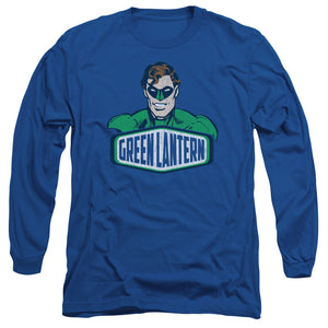 AN OFFCIALLY LICENSED DCO GREEN LANTERN SIGN MEN'S LONG SLEEVE T-SHIRT ROYAL