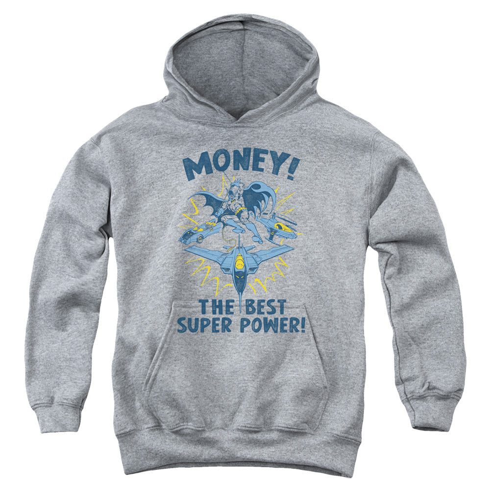 AN OFFCIALLY LICENSED DC MONEY YOUTH HOODIE ATHLETIC HEATHER