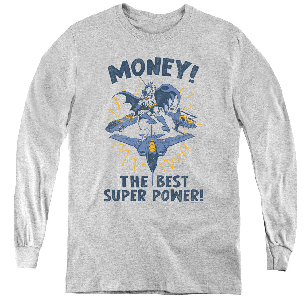 AN OFFCIALLY LICENSED DC MONEY YOUTH LONG SLEEVE T-SHIRT ATHLETIC HEATHER