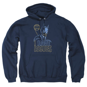 AN OFFCIALLY LICENSED DC ISSUES ADULT UNISEX PULLOVER HOODIE NAVY