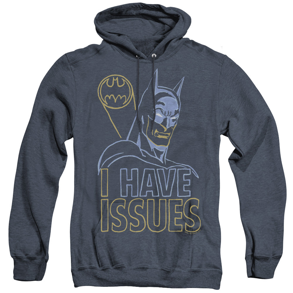 AN OFFCIALLY LICENSED DC ISSUES ADULT UNISEX HEATHER PULLOVER HOODIE NAVY