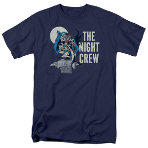 AN OFFCIALLY LICENSED DC NIGHT CREW MEN'S REGULAR FIT T-SHIRT NAVY