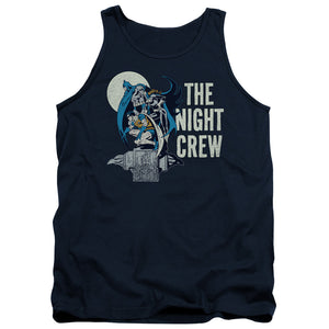 AN OFFCIALLY LICENSED DC NIGHT CREW ADULT UNISEX TANK TOP NAVY