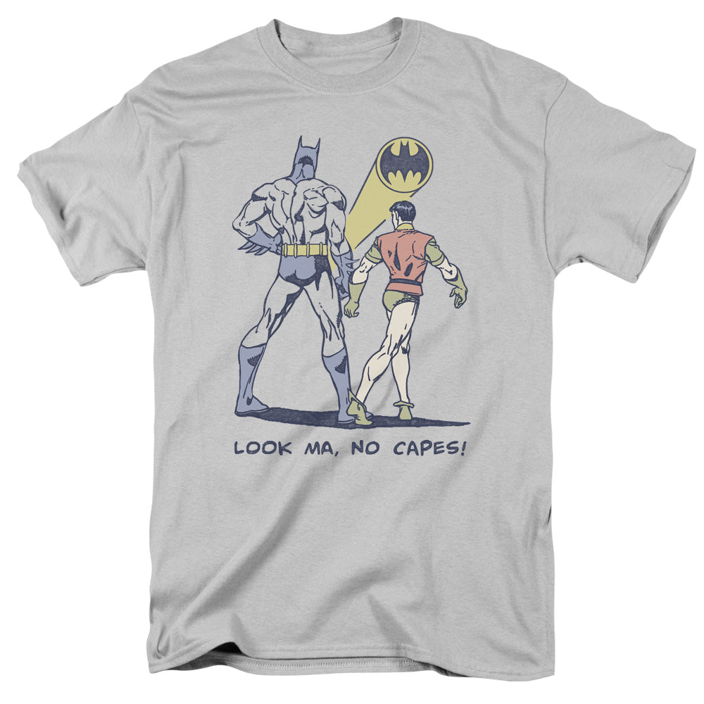 AN OFFCIALLY LICENSED DC NO CAPES MEN'S REGULAR FIT T-SHIRT SILVER