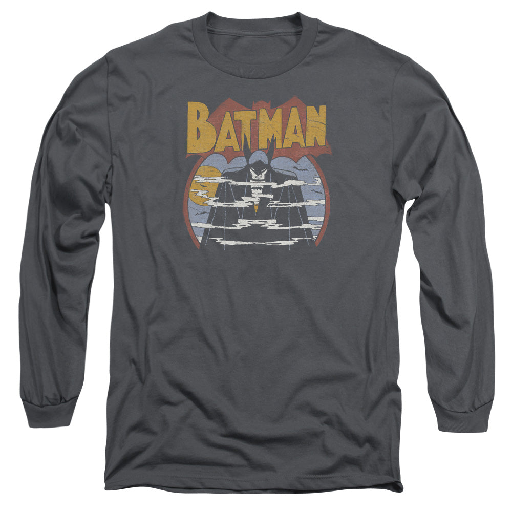 AN OFFCIALLY LICENSED DC FOGGY MEN'S LONG SLEEVE T-SHIRT CHARCOAL