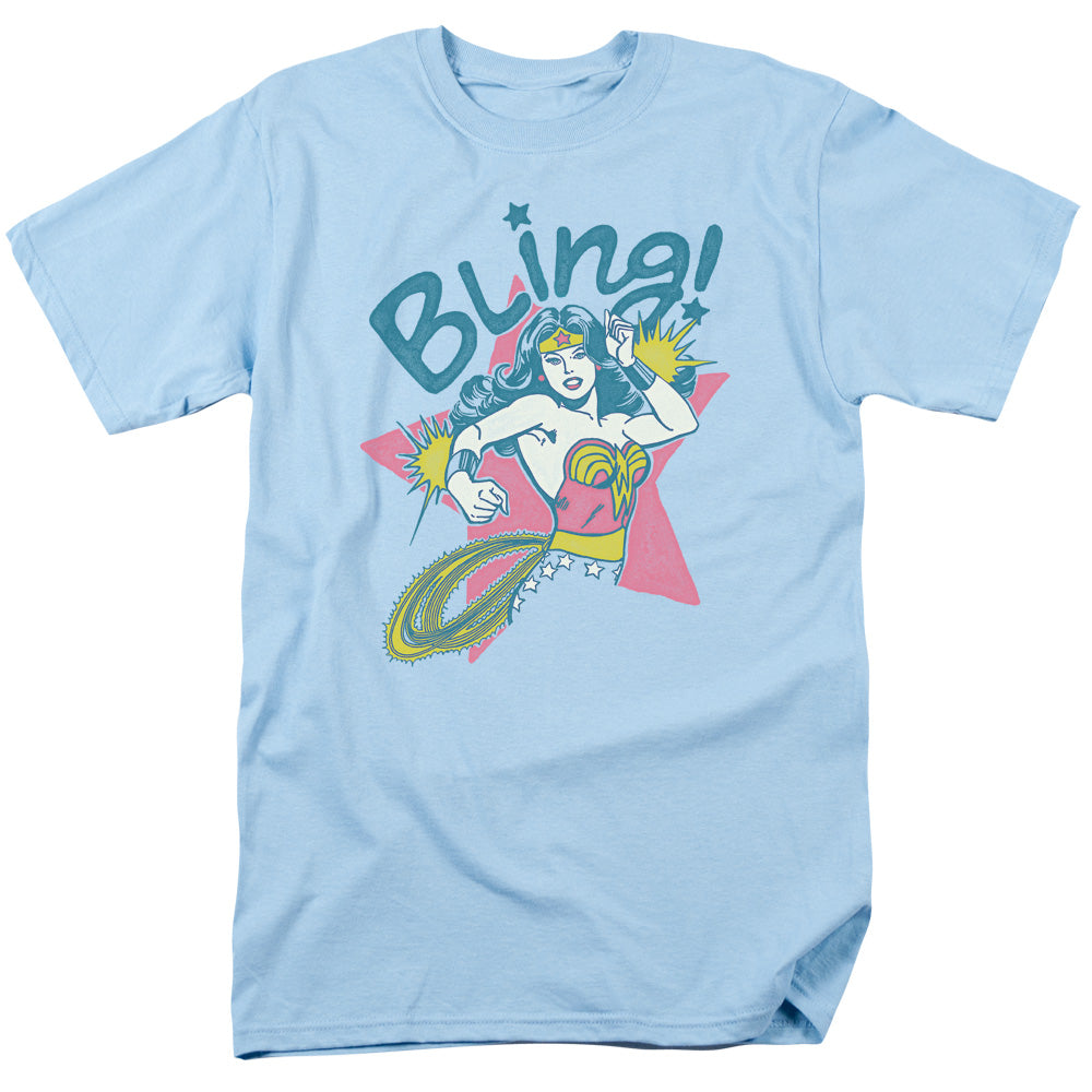AN OFFCIALLY LICENSED DC BLING MEN'S REGULAR FIT T-SHIRT LIGHT BLUE