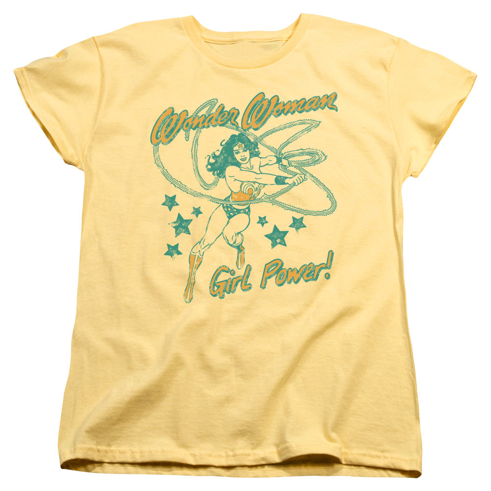 AN OFFCIALLY LICENSED DC WW GIRL POWER WOMEN'S REGULAR FIT T-SHIRT BANANA