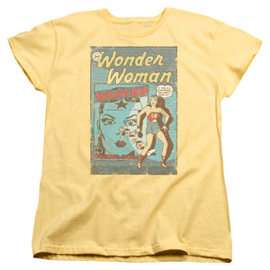 AN OFFCIALLY LICENSED DC WW WANTED WOMEN'S REGULAR FIT T-SHIRT BANANA