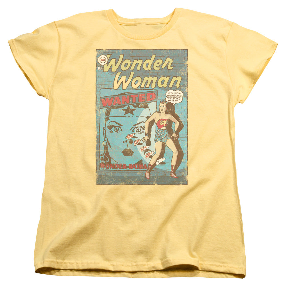AN OFFCIALLY LICENSED DC WW WANTED WOMEN'S REGULAR FIT T-SHIRT BANANA