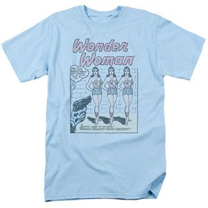 AN OFFCIALLY LICENSED DC MULTIPLE WW MEN'S REGULAR FIT T-SHIRT LIGHT BLUE