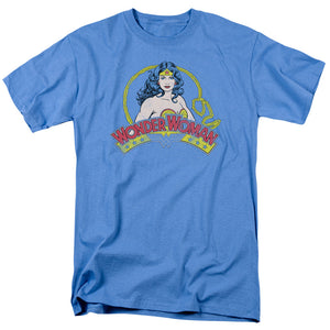 AN OFFCIALLY LICENSED DC VINTAGE WOMAN MEN'S REGULAR FIT T-SHIRT CAROLINA BLUE