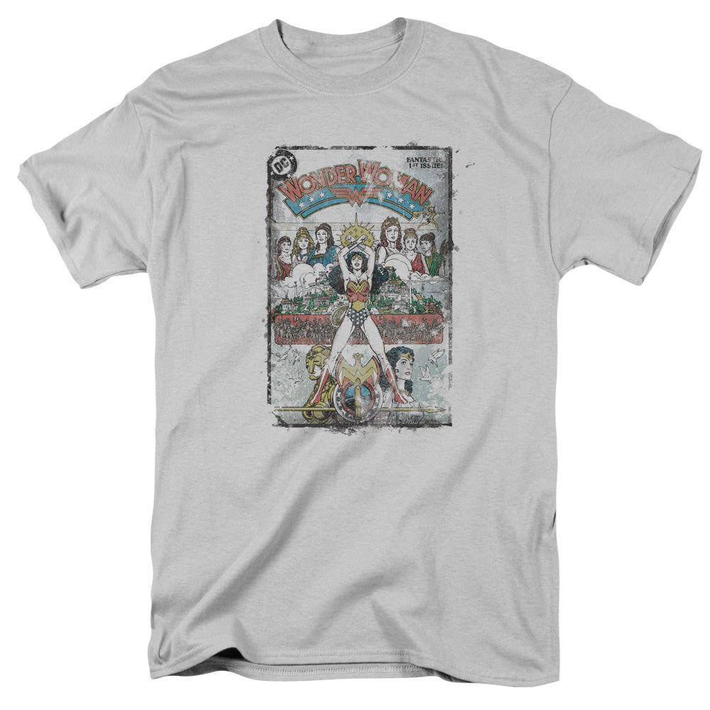 AN OFFCIALLY LICENSED DC VOL 1 COVER MEN'S REGULAR FIT T-SHIRT SILVER