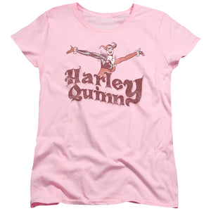 AN OFFCIALLY LICENSED DC HARLEY HOP VINTAGE WOMEN'S REGULAR FIT T-SHIRT PINK