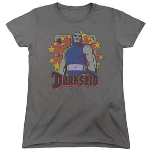 AN OFFCIALLY LICENSED DC DARKSEID STARS WOMEN'S REGULAR FIT T-SHIRT CHARCOAL