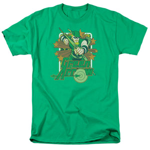 AN OFFCIALLY LICENSED DC GREEN ARROW STARS MEN'S REGULAR FIT T-SHIRT KELLY GREEN
