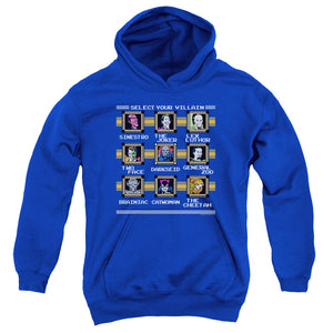 AN OFFCIALLY LICENSED DC STAGE SELECT YOUTH HOODIE ROYAL