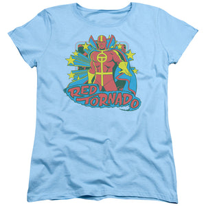 AN OFFCIALLY LICENSED DC RED TORNADO STARS WOMEN'S REGULAR FIT T-SHIRT LIGHT BLUE