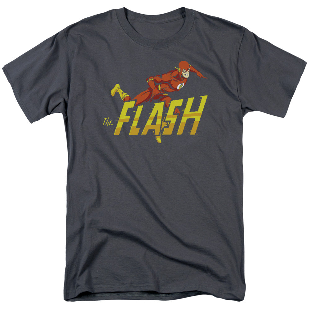 AN OFFCIALLY LICENSED DC FLASH 8 BIT FLASH MEN'S REGULAR FIT T-SHIRT BLACK