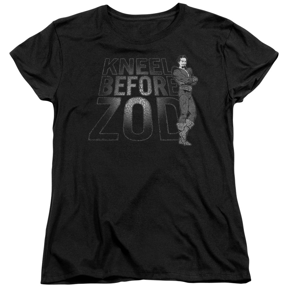 AN OFFCIALLY LICENSED DC KNEEL ZOD WOMEN'S REGULAR FIT T-SHIRT BLACK