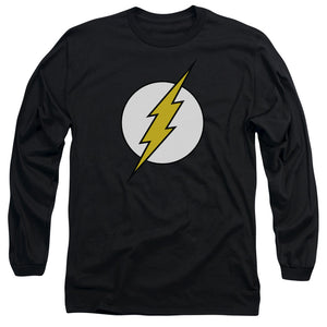 AN OFFCIALLY LICENSED DC FLASH FL CLASSIC MEN'S LONG SLEEVE T-SHIRT BLACK