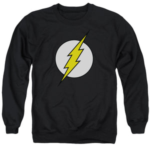 AN OFFCIALLY LICENSED DC FLASH FL CLASSIC ADULT UNISEX CREWNECK SWEATSHIRT BLACK