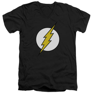 AN OFFCIALLY LICENSED DC FLASH FL CLASSIC MEN'S V-NECK T-SHIRT BLACK