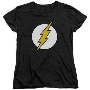 AN OFFCIALLY LICENSED DC FLASH FL CLASSIC WOMEN'S REGULAR FIT T-SHIRT BLACK
