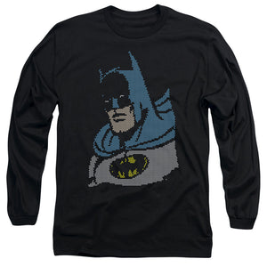 AN OFFCIALLY LICENSED DC LITE BRITE BATMAN MEN'S LONG SLEEVE T-SHIRT BLACK