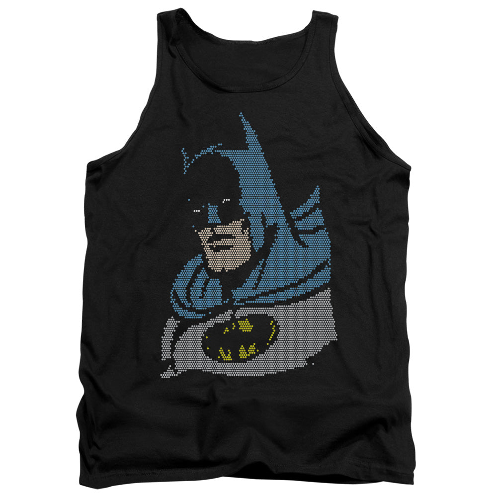AN OFFCIALLY LICENSED DC LITE BRITE BATMAN ADULT UNISEX TANK TOP BLACK