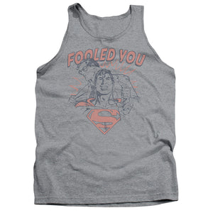 AN OFFCIALLY LICENSED DC FOOLED YOU ADULT UNISEX TANK TOP ATHLETIC HEATHER