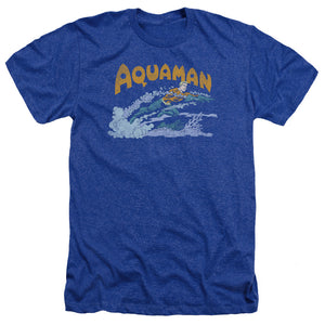 AN OFFCIALLY LICENSED DC AQUA SWIM MEN'S HEATHER T-SHIRT ROYAL