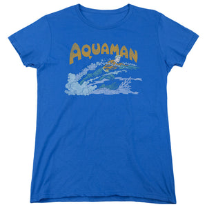 AN OFFCIALLY LICENSED DC AQUA SWIM WOMEN'S REGULAR FIT T-SHIRT ROYAL