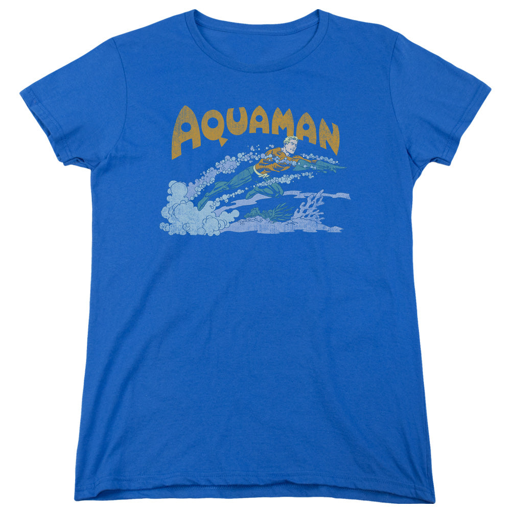 AN OFFCIALLY LICENSED DC AQUA SWIM WOMEN'S REGULAR FIT T-SHIRT ROYAL