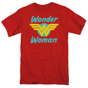 AN OFFCIALLY LICENSED DC WONDER WINGS MEN'S REGULAR FIT T-SHIRT RED